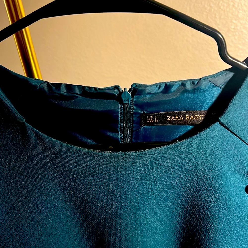 Zara dress in a greenish teal. Hugs all the right curves. Size large.